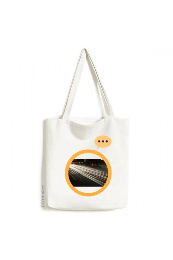 China City Car Night Art Deco Fashion Expression Sack Canvas Tote Shoulder Bag