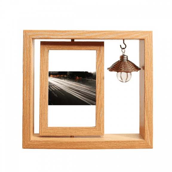 China City Car Night Art Deco Fashion Wooden Rotating Picture Photo Frame 4x6