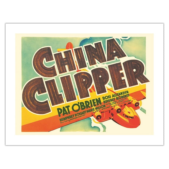 China Clipper - Starring Pat O’Brian Humphrey Bogart Marie Wilson - Vintage Film Movie Poster c.1936 - Bamboo Fine Art 290gsm Paper (Unframed) 17x22in