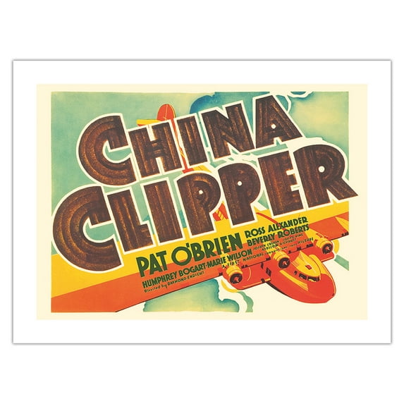 China Clipper - Starring Pat O’Brian Humphrey Bogart Marie Wilson - Vintage Film Movie Poster c.1936 - Fine Art Matte Paper Print (Unframed) 24x32in