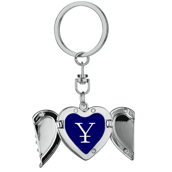 China Currency Symbol RMB Heart Angel Wing Key Chain Holder
