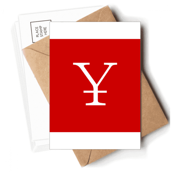 China Currency Symbol RMB Postcards Envelopes Blank Note Cards Mailing