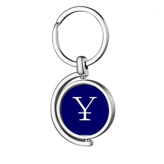 China Currency Symbol RMB Rotating Keychain Metal Keyring Holder