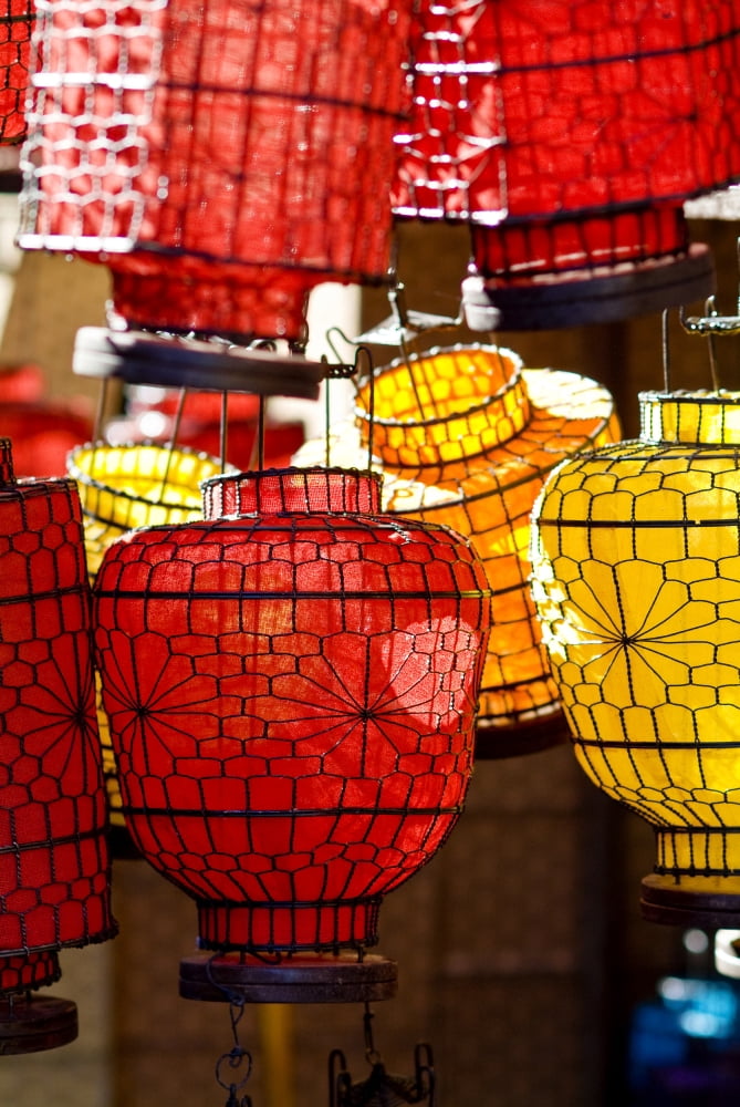 China Decorative Lanterns In Marketplace Beijing Canvas Art - Ray Laskowitz Design Pics (11 x 17)