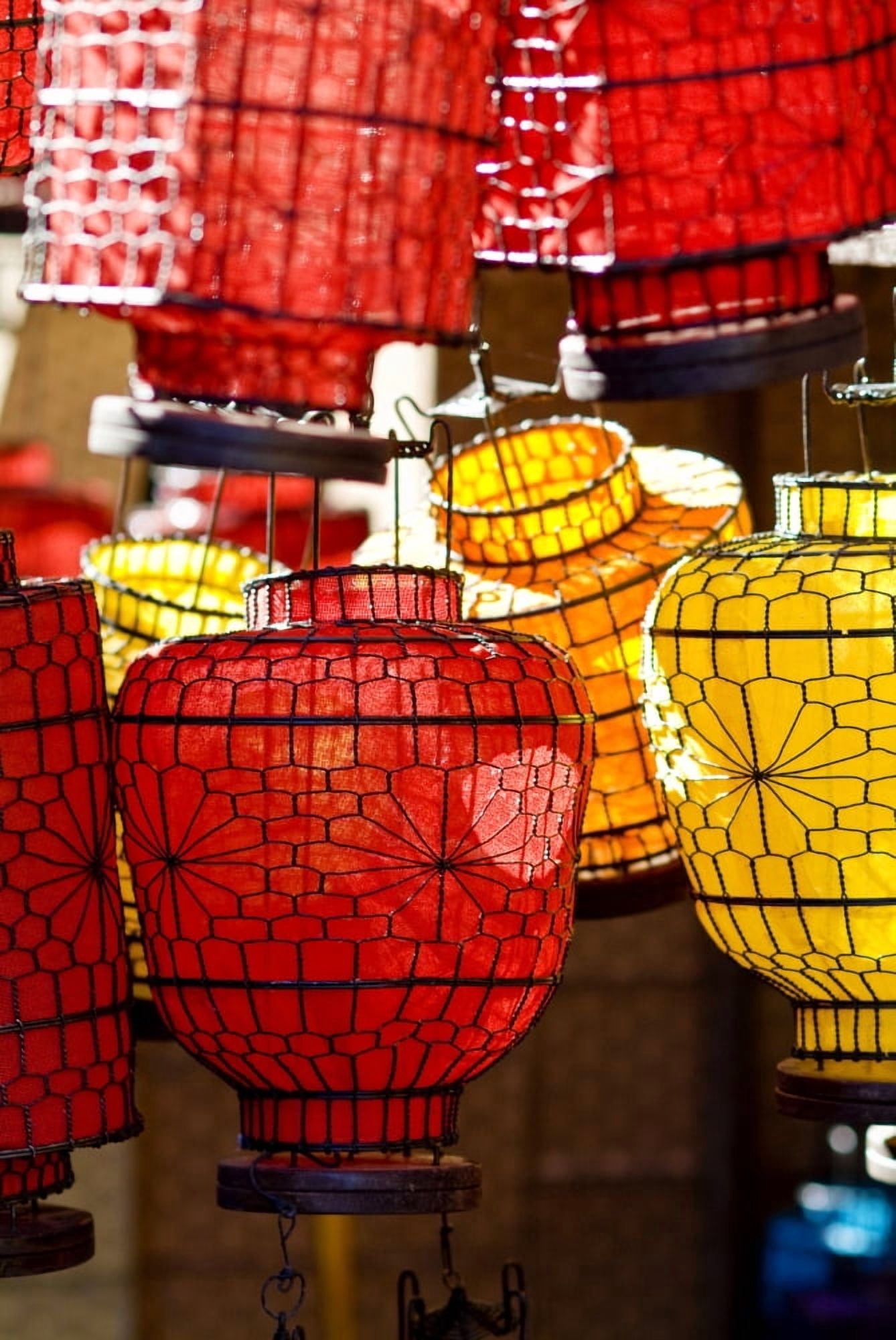 China Decorative Lanterns In Marketplace Beijing Canvas Art - Ray Laskowitz Design Pics (22 x 34)