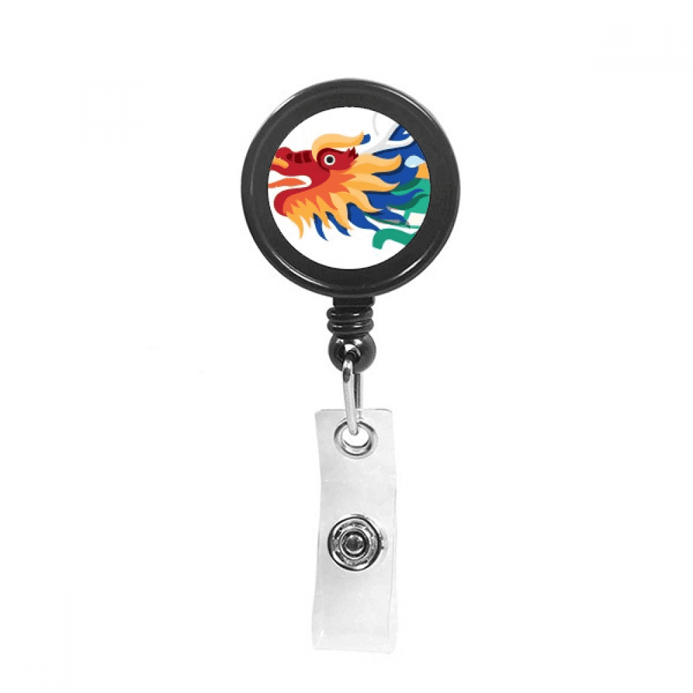 China Dragon Traditional Culture Art Pattern Retractable Keychain Badge Holder ID Badge