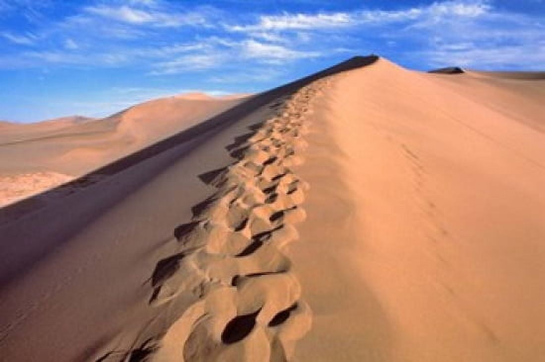 China Dunhuang Desert winds Footprints Canvas Art - Ric Ergenbright DanitaDelimont (34 x 23)