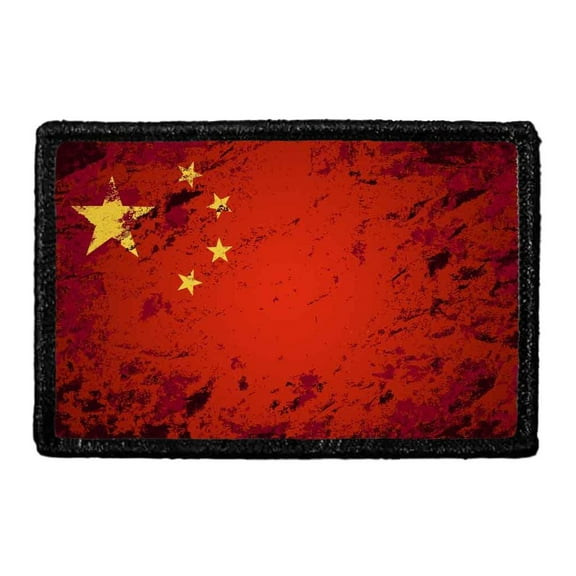 China Flag - Color - Distressed - Removable Patch