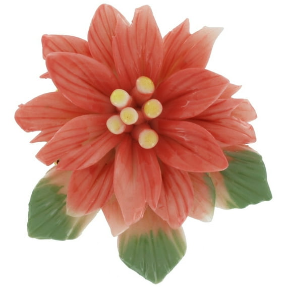 China Flower Pin Brooch Pink Poinsettia Christmas Ladies Adult Female Women