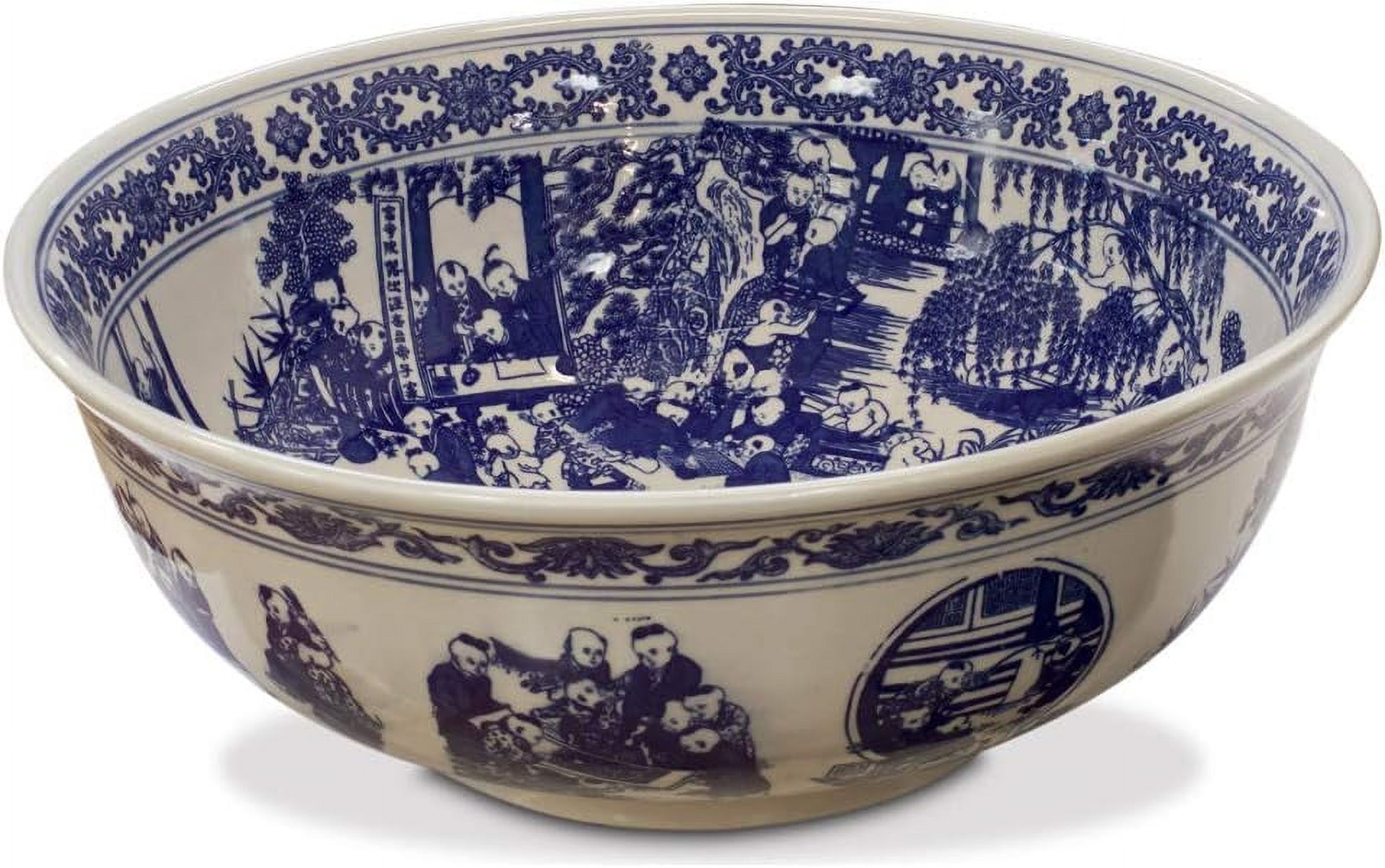 China Furniture Online Blue And White Porcelain Schoolyard Scene