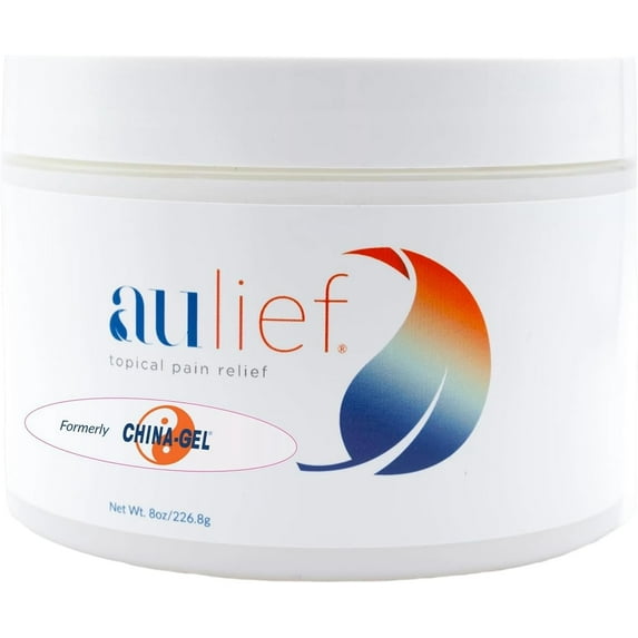 Aulief Pain Relief Cream by China-Gel - Arthritis & Muscle Rub for Sore Muscles & Joint Pain, Neck, Knee & Back Aches, Premium Dye-Free White Topical Gel, FSA HSA Approved, 8 oz Jar