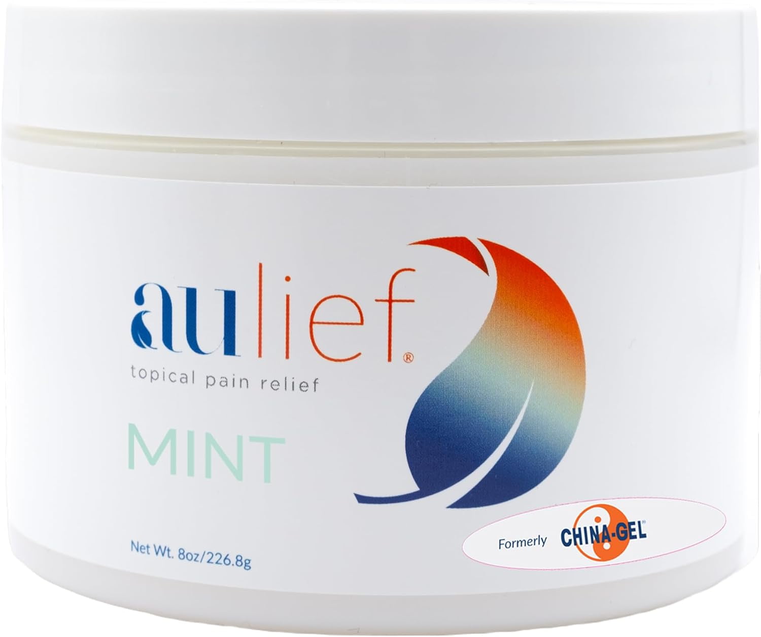 Aulief Pain Relief Cream by China-Gel - Arthritis & Muscle Rub for Sore Muscles & Joint Pain, Neck, Knee & Back Aches, Premium Mint Green Topical Gel, FSA HSA Approved, 8 oz Jar