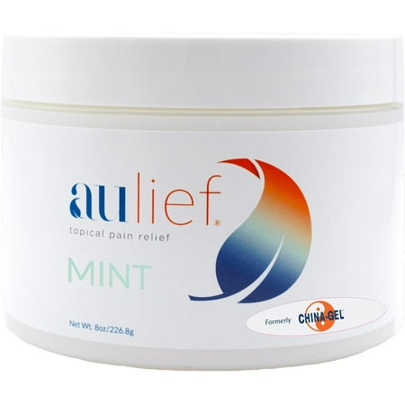 Aulief Pain Relief Cream by China-Gel - Arthritis & Muscle Rub for Sore Muscles & Joint Pain, Neck, Knee & Back Aches, Premium Mint Green Topical Gel, FSA HSA Approved, 8 oz Jar