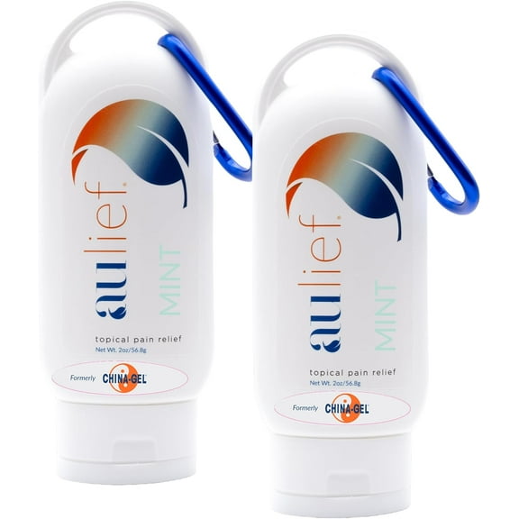 Aulief Topical Pain Reliever Cream - Herbal Therapeutic Massage Cream to Help Sooth Away Muscle and Joint Discomfort, Mint Green, 2 oz Travel Tottle (2 Pack)