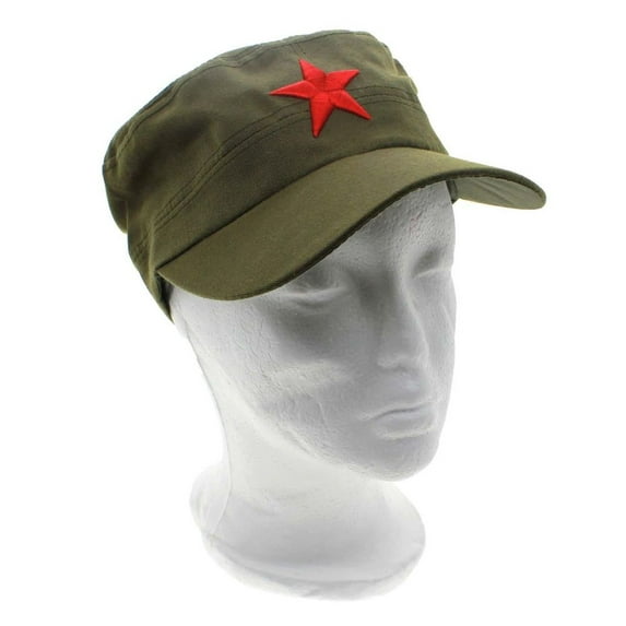 China Gifts Cotton Unisex Vintage Red Star Green Flat Military Hats Patrol Army Cap OLIVE DRAB