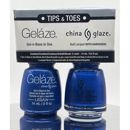 China Glaze Gelaze Tips and Toes Nail Polish, Splish Splash, 2 Count/Duo