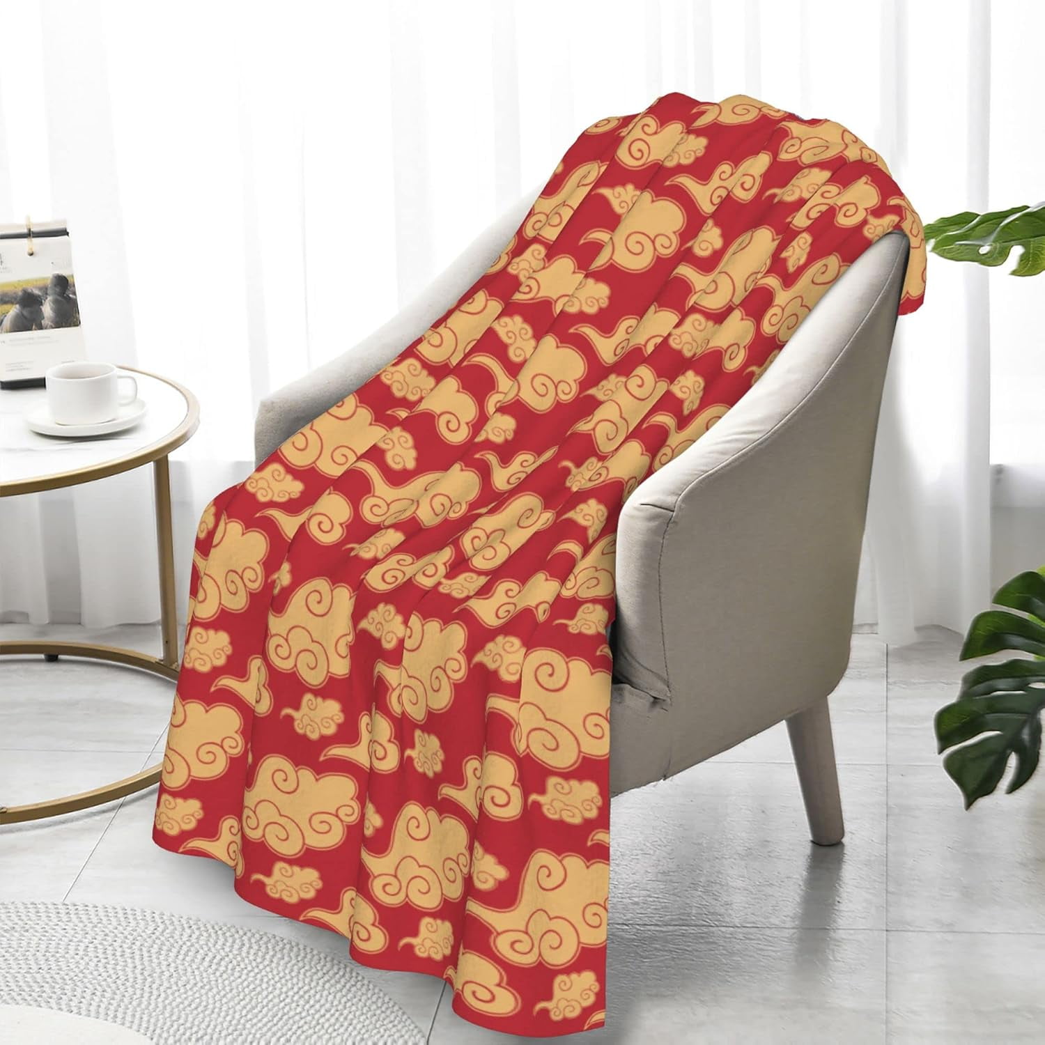 China Gold Magic Cloud Blanket for Couch Bed Throw Blanket, Aesthetic