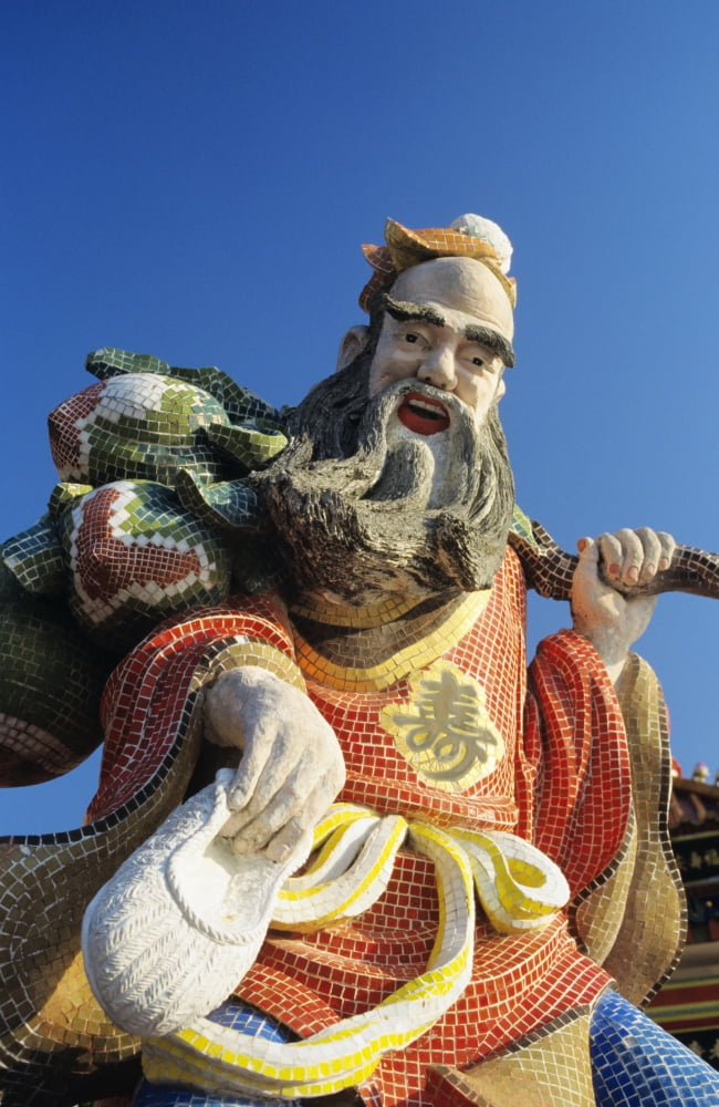 China Hong Kong Close up Of Colorful Statue in Tin Hua Temple Refuse Bay Canvas Art - Richard Maschmeyer Design Pics (22 x 36)