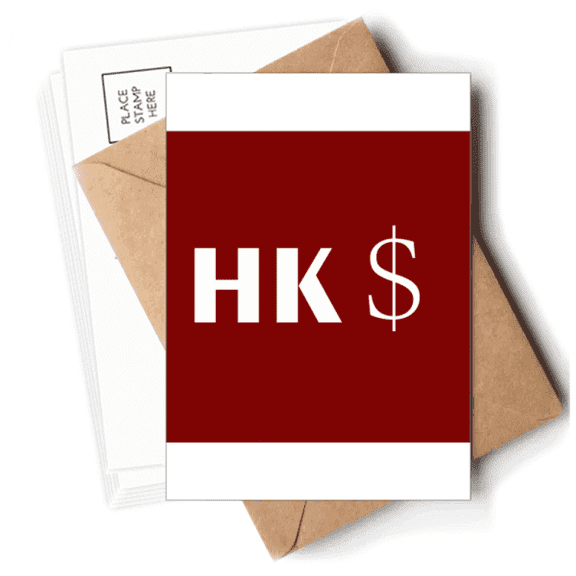 China Hong Kong Currency Symbol HKD Postcards Envelopes Blank Note Cards Mailing