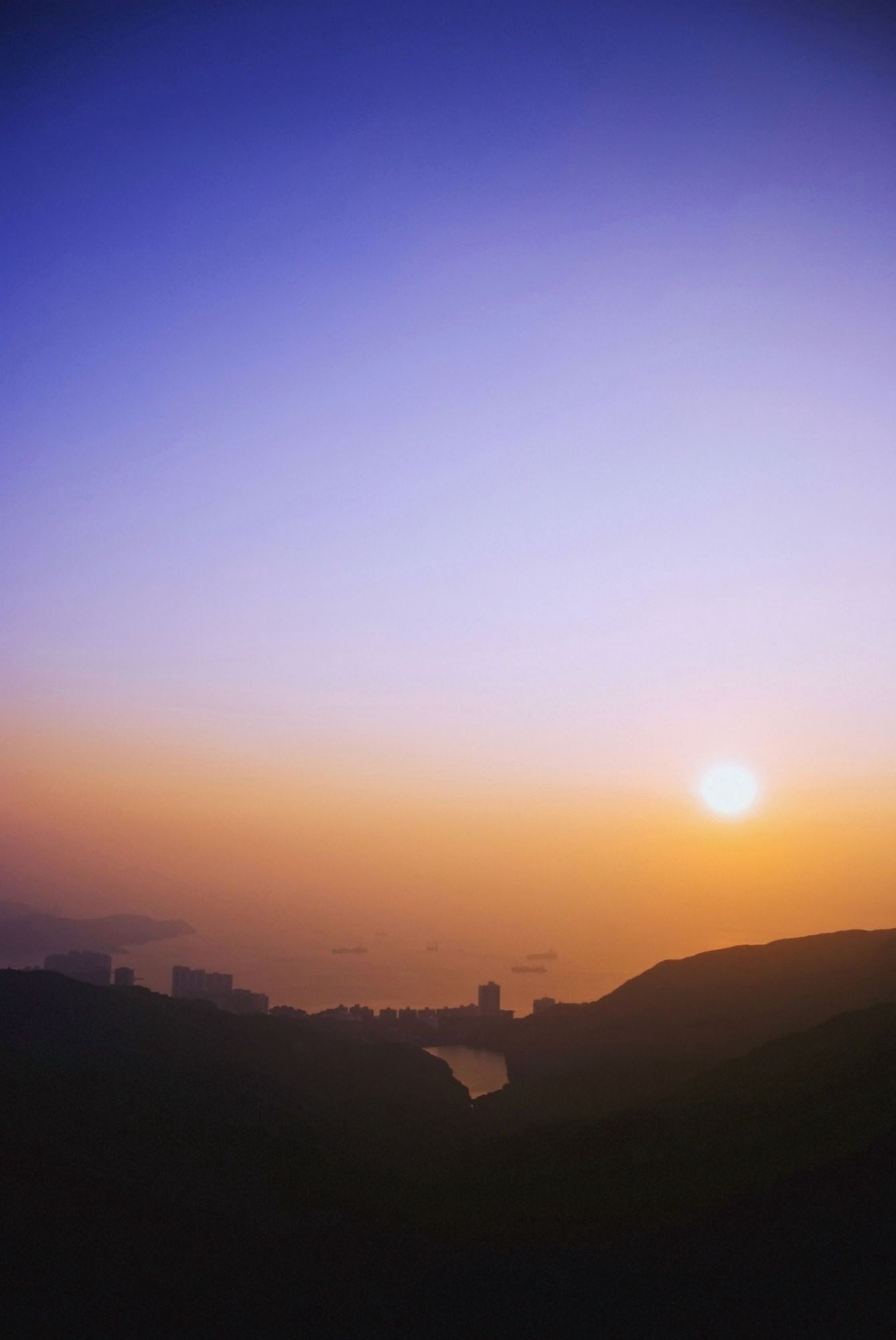 China Hong Kong East China Sea At Sunset From Peak Aberdeen Canvas Art - Ray Laskowitz Design Pics (24 x 38)