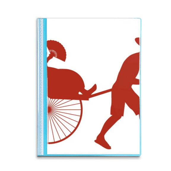 China Jinrikisha Culture Outline Pattern Book Sheet Protectors Portfolio Binder Folder