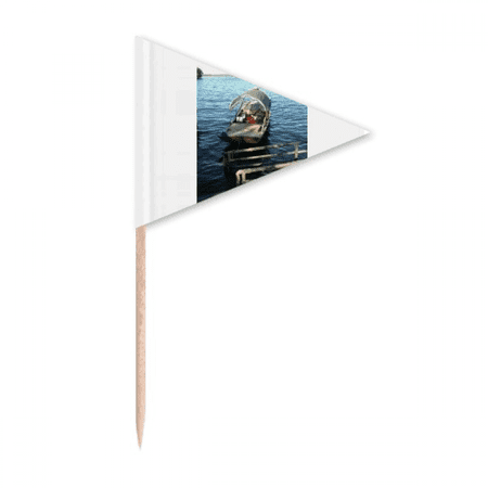 China Lake Fishing Photography Toothpick Triangle Cupcake Toppers Flag