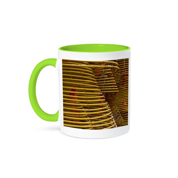 China, Macau. Coils Of Incense At The A-Ma Temple - As22 Jeg0012 - Julie Eggers, 15oz Two-Tone Green Mug
