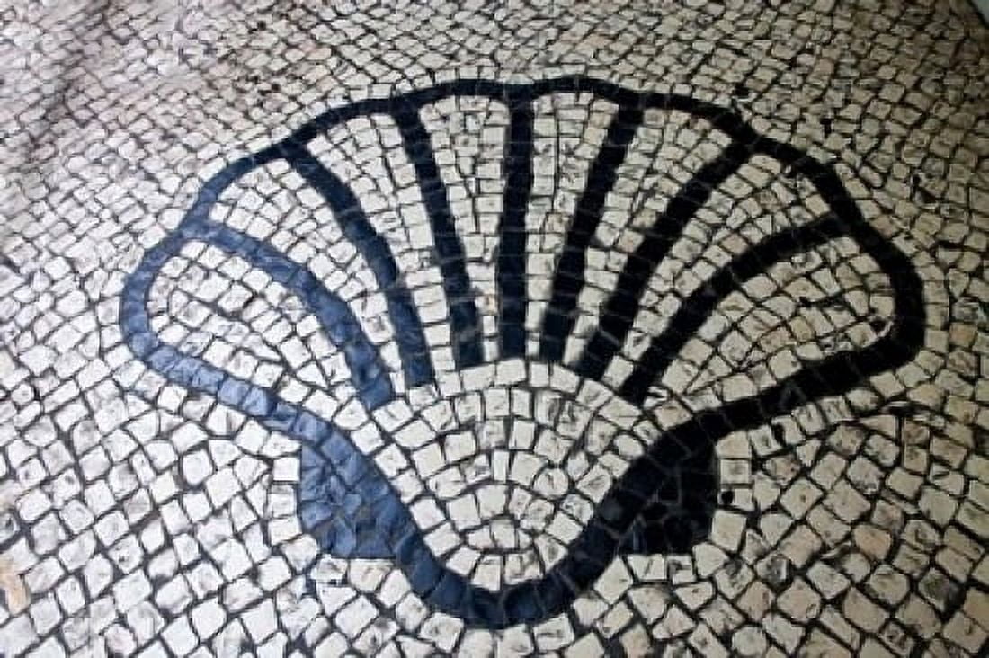 China Macau Portuguese tile designs - sea shell Senate Square Canvas Art - Julie Eggers DanitaDelimont (36 x 24)
