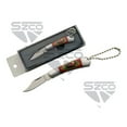 thumbnail image 1 of SZCO 2.5" Drop Point Keychain Knife with Colorwood Handle, Compact Folding Blade & Keyring – Clamshell Pack, 1 of 1