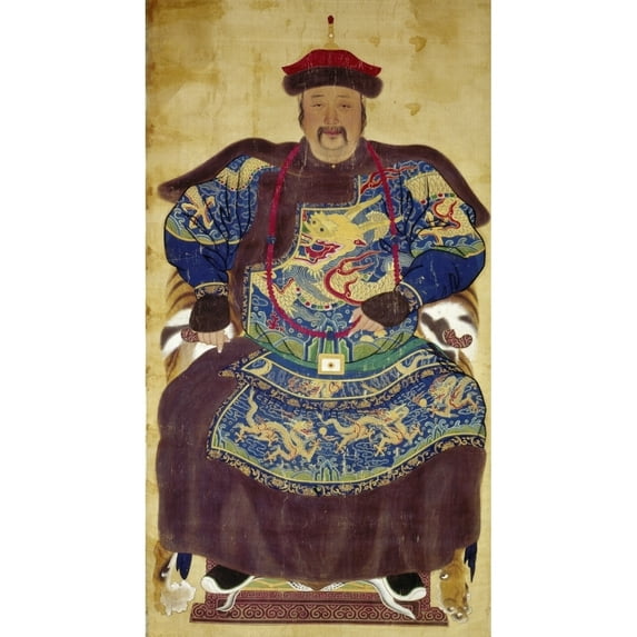 China Manchu Official. Nt'Sai Shig Ying A Former Ming Official Who Served The Manchu Emperor Shunzhi As