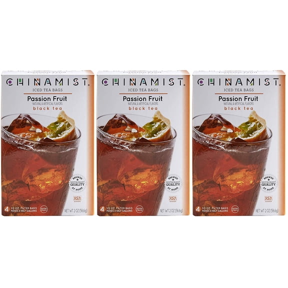 China Mist, Passion Fruit Black Tea Bags for Iced Tea, (3 Pack)