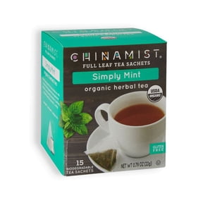 China Mist - Simply Mint Herbal Full Leaf Tea Sachet Biodegradable and Individually Wrapped, 15 Count