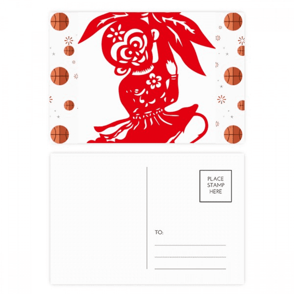 China Monkey Traditional Window Flowers Basketball Postcard Set Thanks Card Mailing Side 20pcs