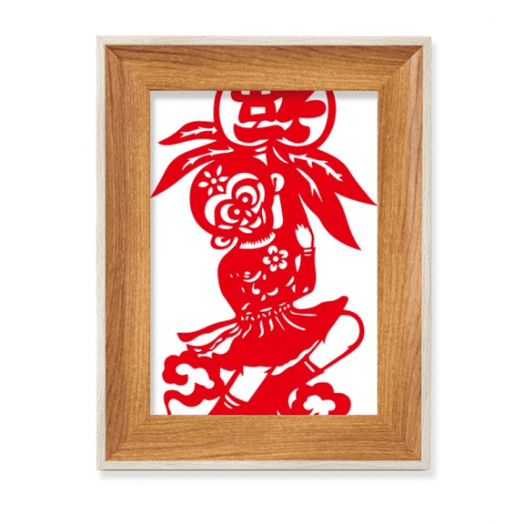 China Monkey Traditional Window Flowers Desktop Wooden Photo Frame Display Picture Art Painting Multiple Sets