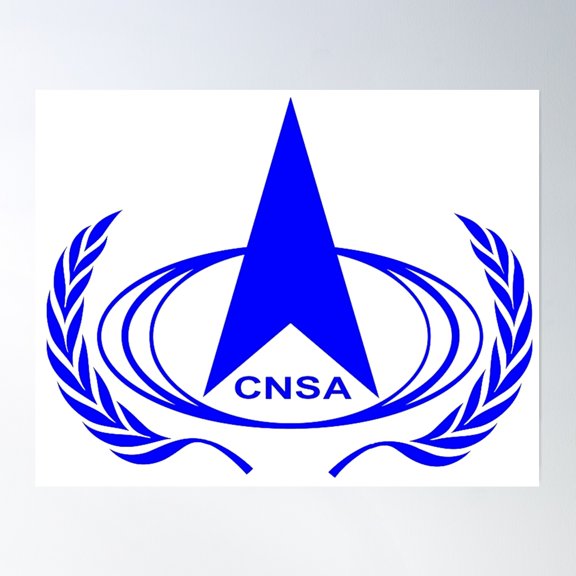 China National Space Administration Logo Poster Wall Art, Modern Wall Decor, 24x36 UNFRAMED