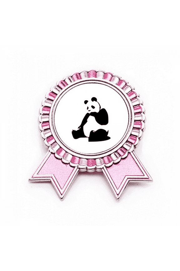 China National Treasure Panda Outline Badge Brooch Pin Pink Winner Award Medal