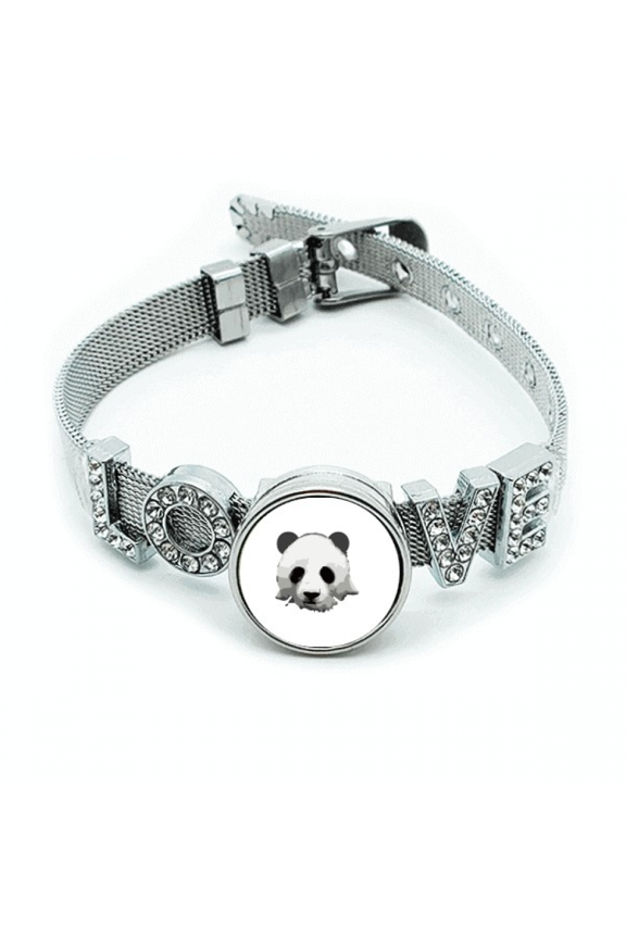 China National Treasure Panda Outline Bracelet Wristband Crystal Love Adjustable Bangle