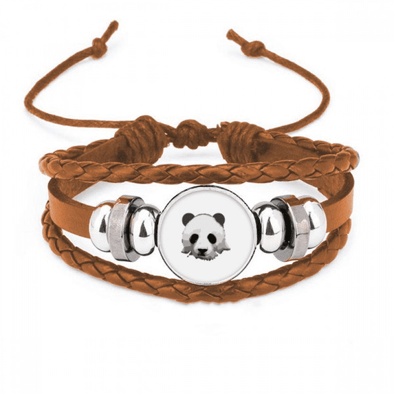 China National Treasure Panda Outline Bracelet Wristband Leather Jewelry Ornament