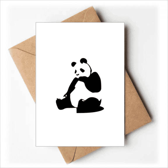 China National Treasure Panda Outline Greeting Cards You are Invited Invitations