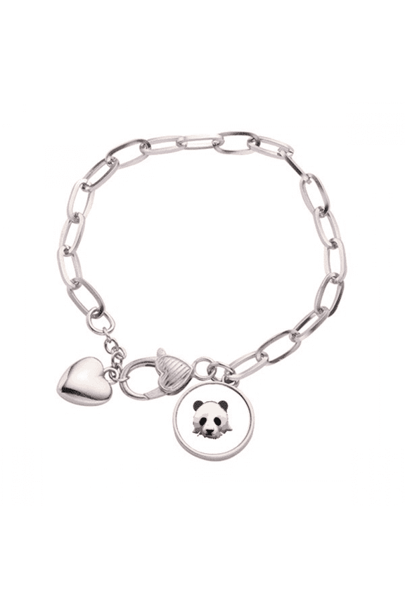 China National Treasure Panda Outline Heart Chain Bracelet Jewelry Charm Fashion