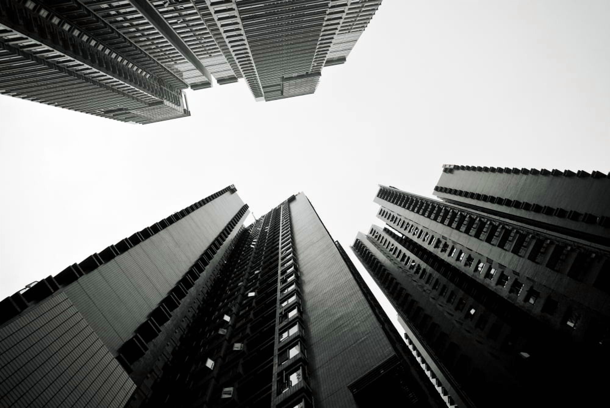 China New Modern Buildings Housing Shops Fronts On Ground Floor And Condos On Upper Floors Along Hollywood Road Hong Kong Canvas Art - Ray Laskowitz Design Pics (17 x 11)