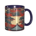 thumbnail image 1 of China Old-School House Coffee Mug Fun Custom Ceramic Mugs 11oz Navy Blue, 1 of 5