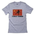 thumbnail image 1 of China - Olympic - Table Tennis - Flag - Silhouette Men's Grey T-Shirt, 1 of 2