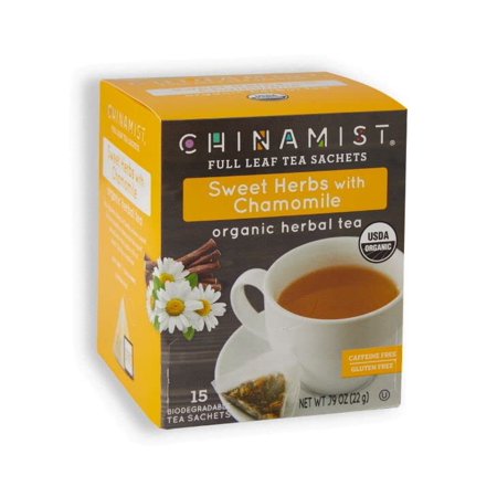 China Organic Tea, Sweet Herbs With Chamomile, 15 Biodegradable Tea Sachets (1 Box)