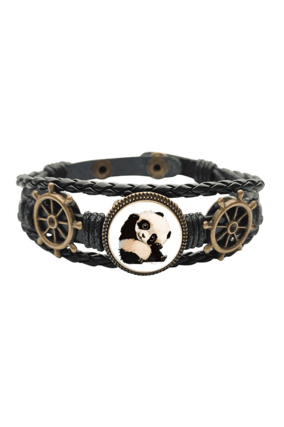 China Panda Cubs Trottie Lovely Baby Leather Braided Ocean Bracelet Wristband