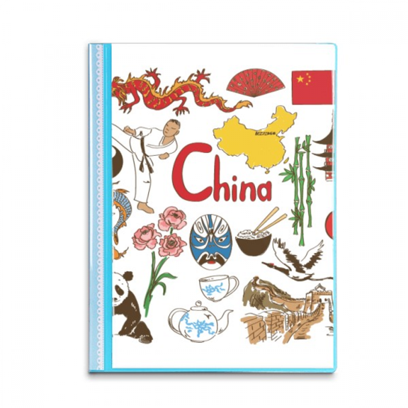 China Panda Landscap National Flag Book Sheet Protectors Portfolio Binder Folder