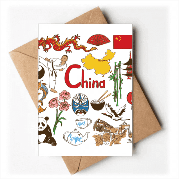 China Panda Landscap National Flag Greeting Cards You are Invited Invitations