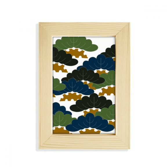 China Pine Tree Traditional Pattern Desktop Display Photo Frame Picture Art Painting 5x7 inch