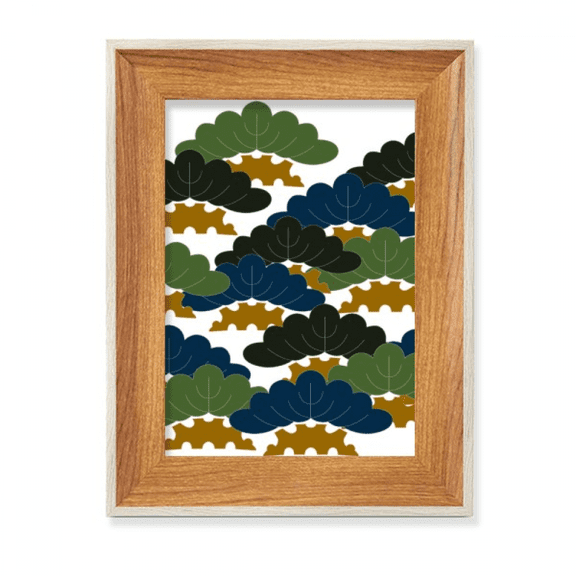 China Pine Tree Traditional Pattern Desktop Wooden Photo Frame Display Picture Art Painting Multiple Sets