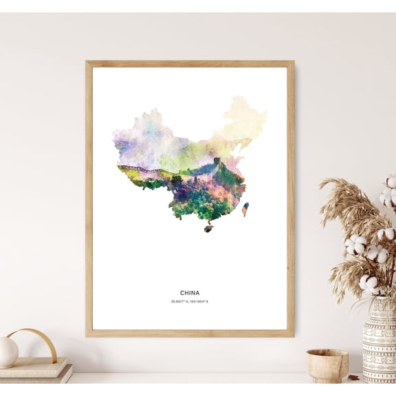 China Print China Print China China China Map Art Map Of China